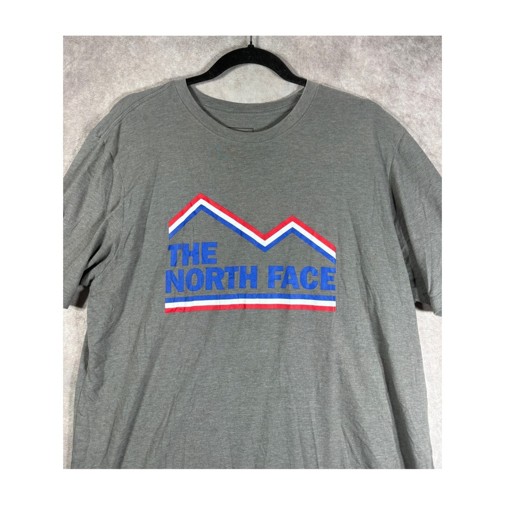 The North Face T-Shirt Mens Large Gray Graphic Tee Short Sleeve Mountain Logo